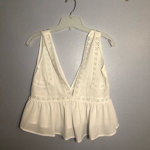 White lace flow top, Size Largw